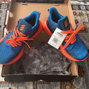 Adidas Kids Vibrant Blue and Orange Sneakers